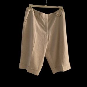 Beige Button-Detail Shorts NWOT